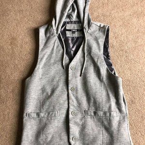 Men's Carbon Gray Hooded Vest